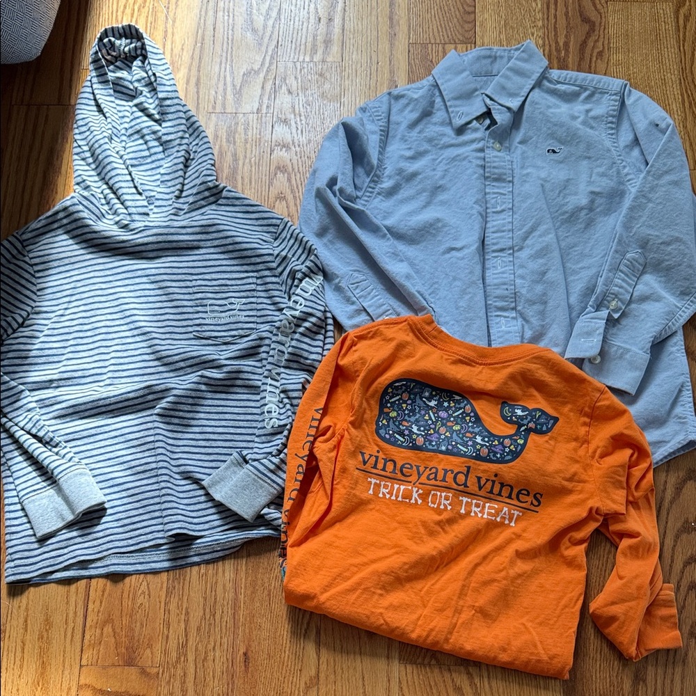 Vineyard Vines Orange 'Trick or Treat' Whale Long Sleeve Tee